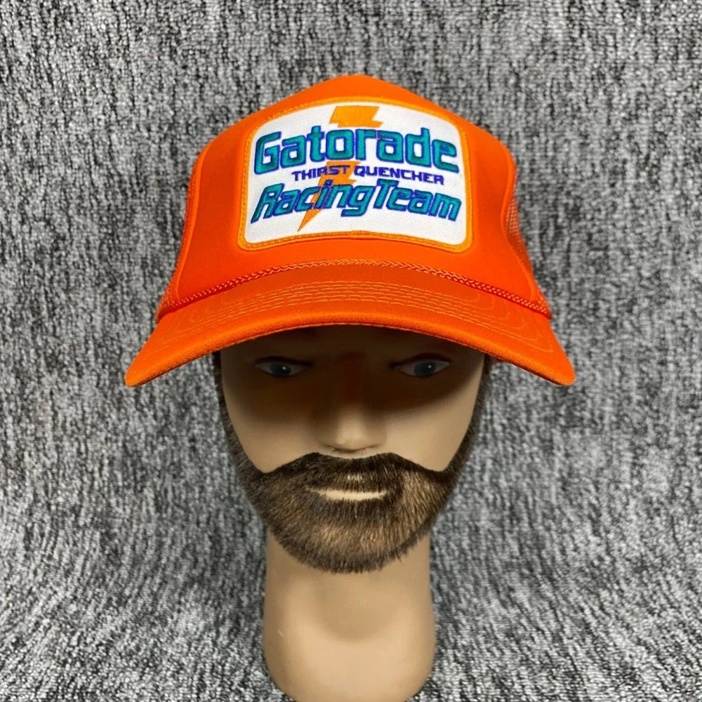 Otto Gatorade Racing Team Hat Mens OSFA Orange Mesh Trucker Snapback Cap